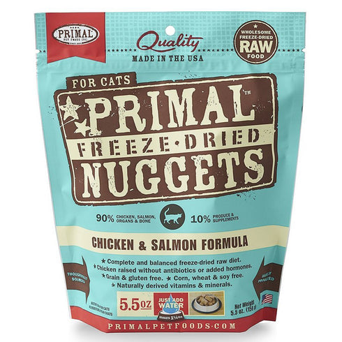 Primal Freeze-Dried Nuggets Chicken & Salmon Formula Cat Food 5.5oz - Poudre Pet and Feed Supply